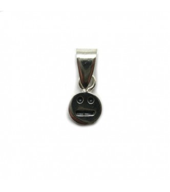 PE001314 Genuine sterling silver small pendant charm solid hallmarked 925 Emoticon Smile
